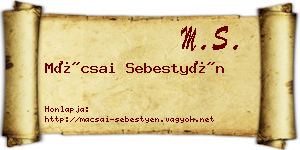 Mácsai Sebestyén névjegykártya
